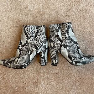 Snakeskin booties